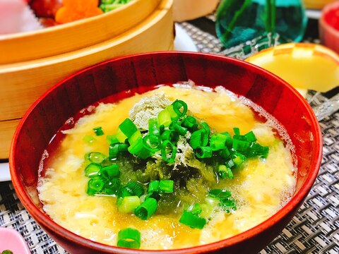 ふわトロ♡長芋と玉子ととろろ昆布のお吸い物